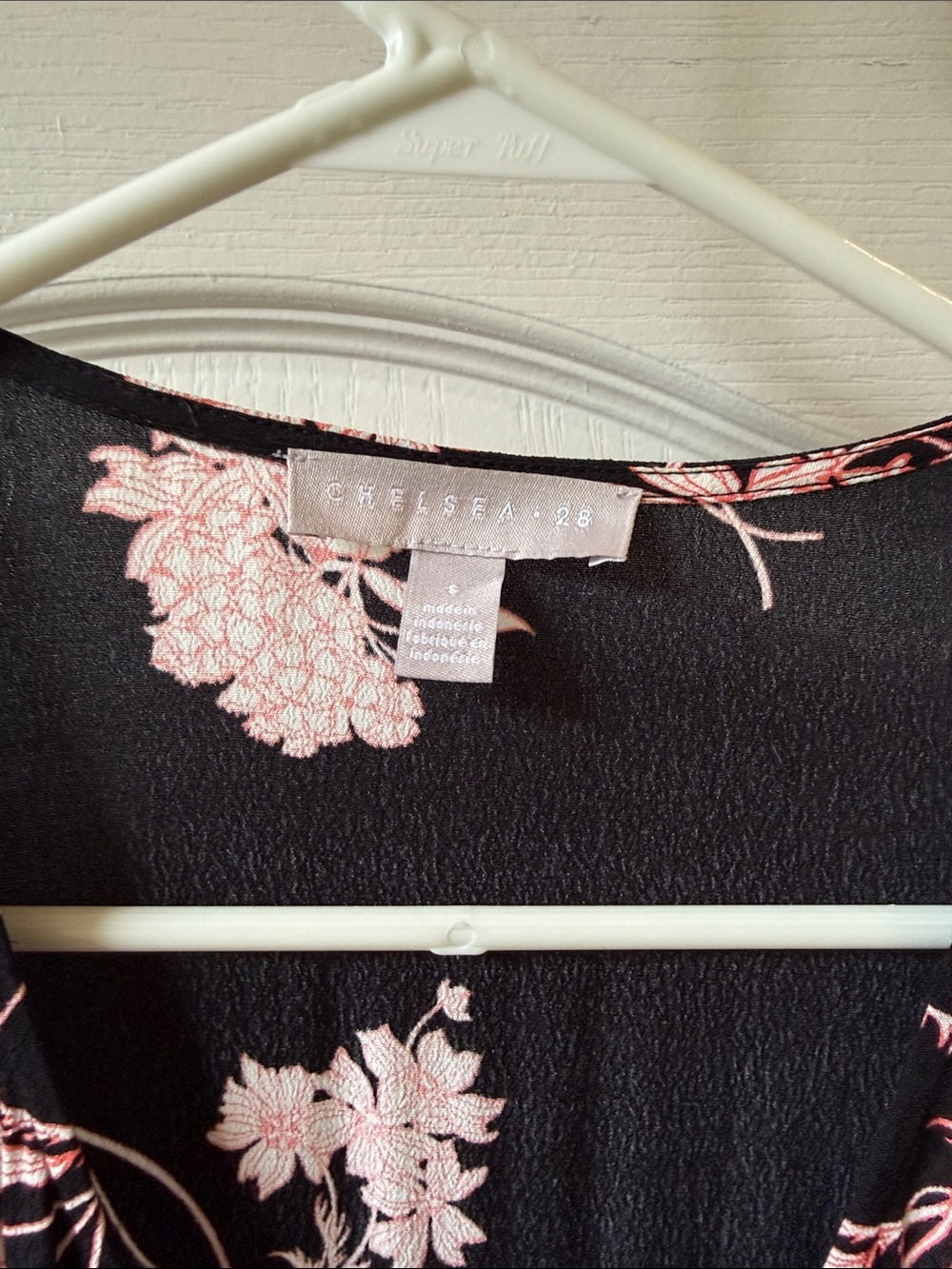 Chelsea28 Black Midi Dress with Pink Floral Print - Picture 2 of 4